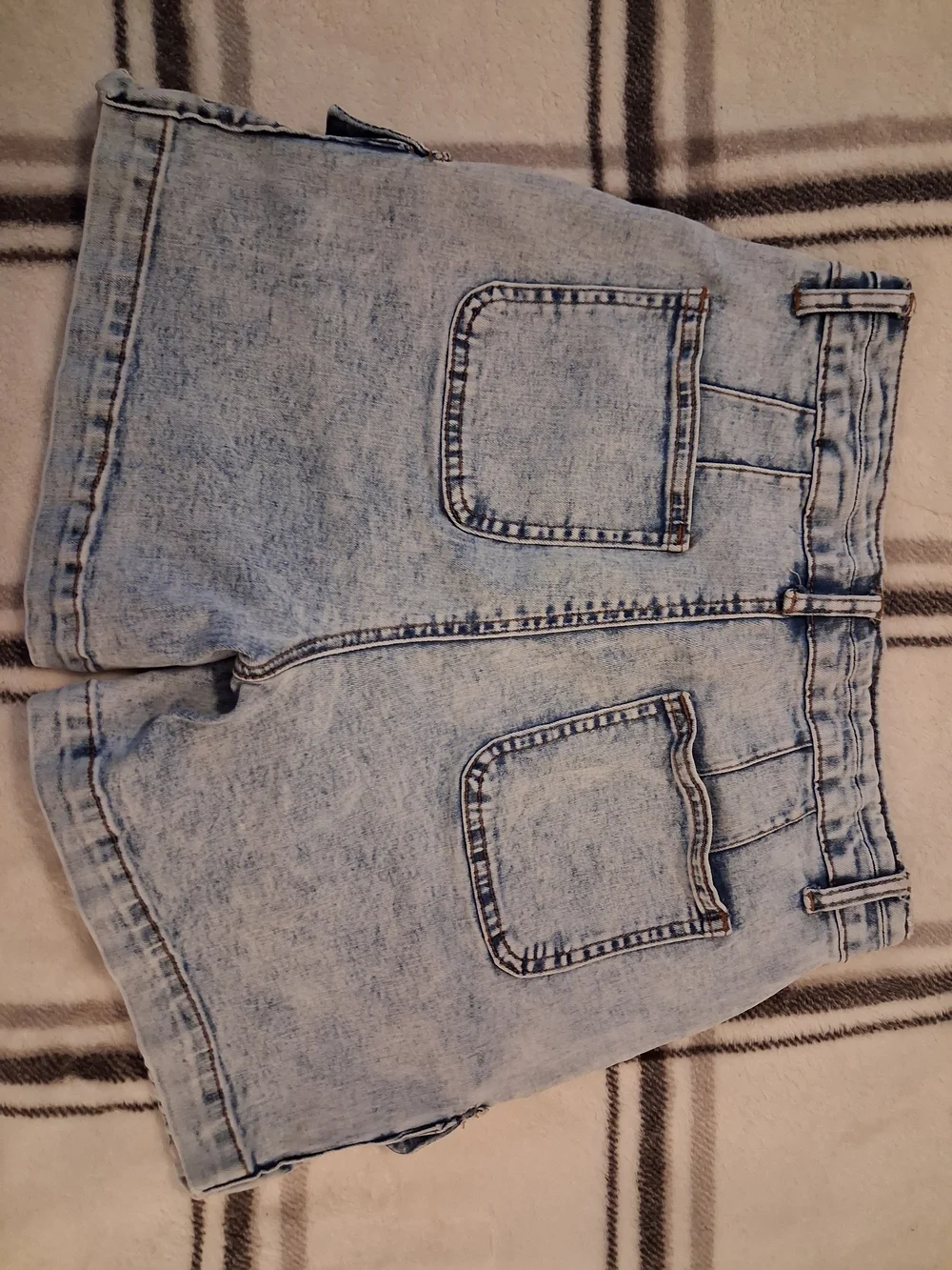Flamingals Light Wash Denim Cargo Shorts - Picture 2 of 7
